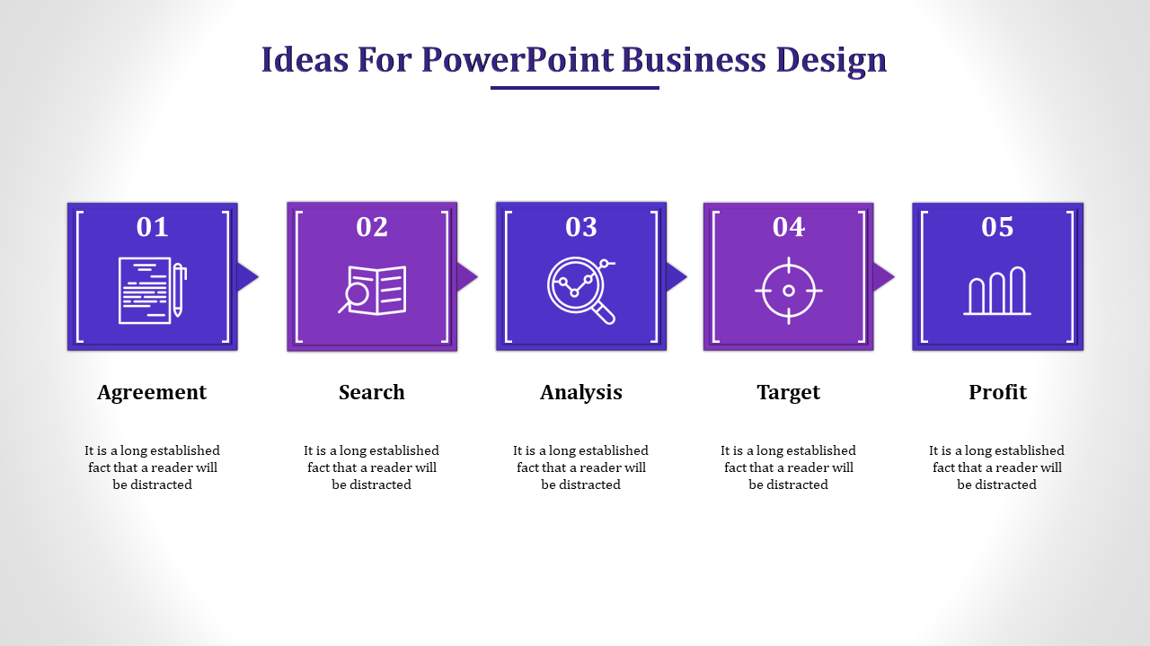 Five Node PowerPoint Business Design Slide